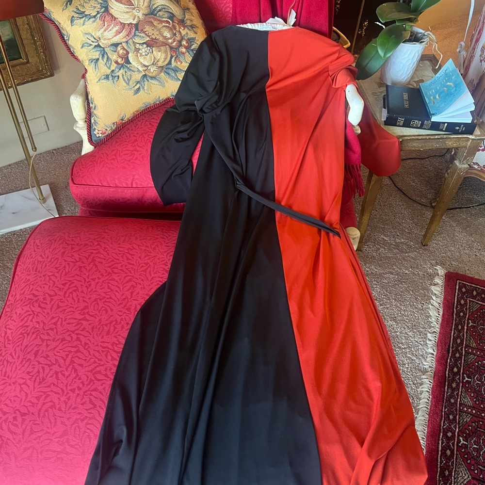 Zara Black and Red Long Sleeve Dress